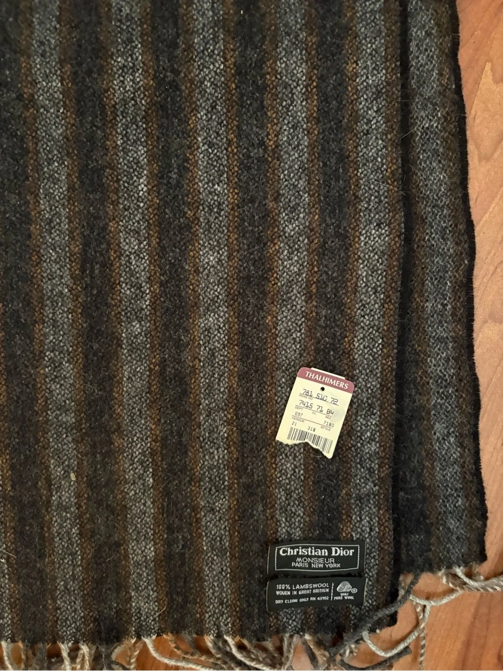 Christian Dior Monsieur Lambswool Scarf, NWT, Striped, Unisex, Nice!